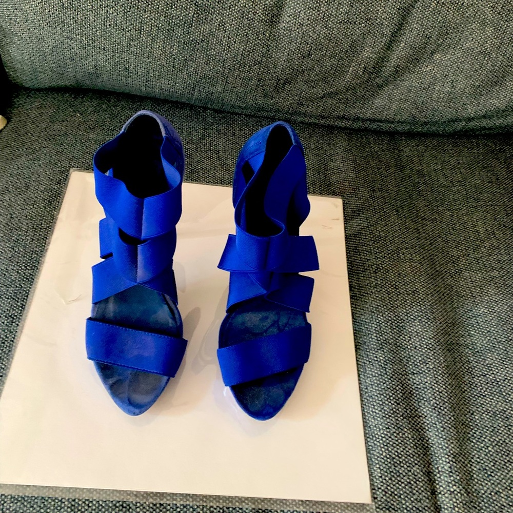 Royal blue stiletto sandals